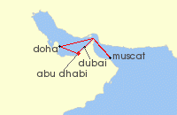 Cruise itinerary map for Costa Cruises 7 Night Dubai & Middle East from Abu Dhabi (109186)