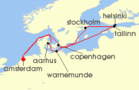 Cruise itinerary map for Celebrity Cruises 12 Night Best of Scandinavia (137218)