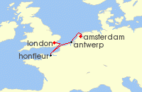 Cruise itinerary map for Windstar Cruises 5 Night Quick Getaways: Timeless Maritime Powerhouses of Northern Europe (138534)