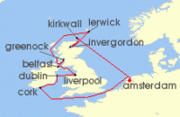 Cruise itinerary map for Celebrity Cruises 13 Night British Isles (137219)