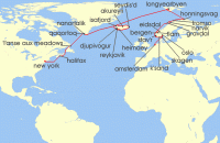 Cruise itinerary map for Viking Cruises 35 Night Grand Fjords & Iconic Viking Shores (135955)