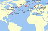 Cruise itinerary map for Viking Cruises 35 Night Grand Fjords & Iconic Viking Shores (128849)