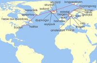 Cruise itinerary map for Viking Cruises 35 Night Grand Fjords & Iconic Viking Shores (142758)