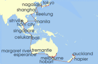 Cruise itinerary map for Regent Seven Seas Cruises 61 Night Grand Asia Exploration Auckland To Tokyo (123054)