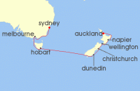 Cruise itinerary map for Viking Cruises 14 Night Australia & New Zealand (138832)