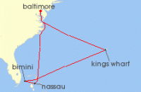 Cruise itinerary map for Royal Caribbean Cruises 9 Night Bermuda & Bahamas Cruise (128179)