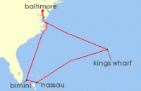 Cruise itinerary map for Royal Caribbean Cruises 9 Night Bermuda & Bahamas Cruise (141580)