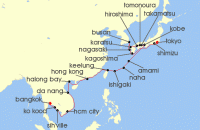 Cruise itinerary map for Windstar Cruises 30 Night Star Collector: Japan & Vietnam In-Depth (130964)