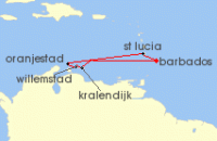 Cruise itinerary map for Marella Cruises 7 Night Exotic Islands (137978)