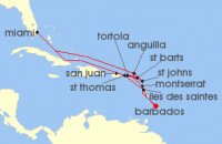 Cruise itinerary map for Explora Journeys 14 Night An Extended Journey between Sophistication & Silky Sands (136439)