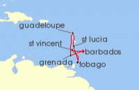 Cruise itinerary map for Marella Cruises 7 Night A Christmas In The Tropics (137958)