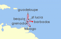 Cruise itinerary map for Marella Cruises 7 Night A Taste Of The Tropics (138702)