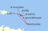 Cruise itinerary map for Marella Cruises 7 Night Cocktails And Coconuts (132548)