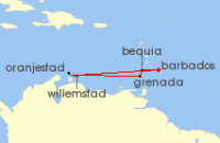 Cruise itinerary map for Marella Cruises 7 Night Exotic Islands (138734)