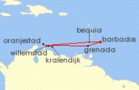 Cruise itinerary map for Marella Cruises 7 Night Exotic Islands (125797)