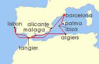 Cruise itinerary map for Explora Journeys 10 Night A Journey of Mediterranean Spirit & Cultural Exploration (136267)