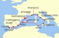 Cruise itinerary map for Explora Journeys 17 Night An Extended Journey through Architectural Wonders & Spectacular Landscapes (142278)