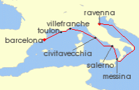 Cruise itinerary map for Royal Caribbean Cruises 7 Night Italy & France Cruise (140464)