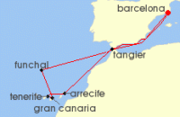 Cruise itinerary map for Celebrity Cruises 12 Night Madeira, Canaries & Morocco (137271)