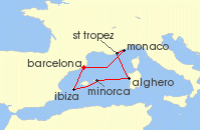 Cruise itinerary map for Explora Journeys 7 Night A Journey of Island Wonders & Serene Riviera Exploration (131892)