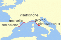Cruise itinerary map for Viking Cruises 7 Night Iconic Western Mediterranean (121462)