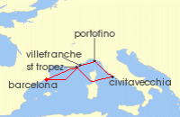 Cruise itinerary map for Holland America Line 7 Night All Star Irish Cruise (137759)