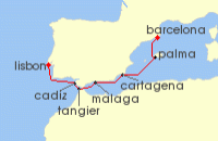 Cruise itinerary map for Viking Cruises 7 Night New! Spain & Portugal Discovery (128916)