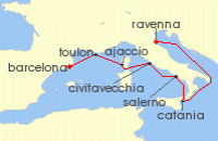 Cruise itinerary map for Royal Caribbean Cruises 7 Night Italy & France Cruise (140456)