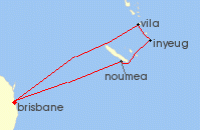 Cruise itinerary map for Royal Caribbean Cruises 8 Night South Pacific Cruise (60029)