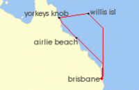 Cruise itinerary map for Royal Caribbean Cruises 7 Night Queensland Cruise (79861)