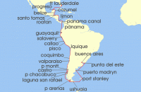 Cruise itinerary map for Crystal Cruises 41 Night South America - Buenos Aires To Fort Lauderdale (133791)