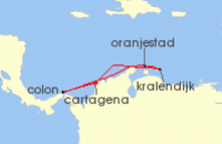Cruise itinerary map for Royal Caribbean Cruises 7 Night Southern Caribbean Holiday (124029)