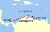 Cruise itinerary map for Royal Caribbean Cruises 7 Night Southern Caribbean Holiday (124023)