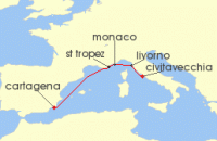 Cruise itinerary map for Explora Journeys 5 Night A Journey of Historic Beauty & Coastal Discovery (142888)