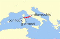 Cruise itinerary map for Windstar Cruises 3 Night Quick Getaways: La Dolce Vita in Italy & France (138803)
