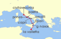 Cruise itinerary map for SeaDream Yacht Club 7 Night Sorrentine Peninsula Delight (141337)