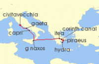 Cruise itinerary map for SeaDream Yacht Club 7 Night Mediterranean Isles Discovery (141345)