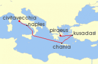 Cruise itinerary map for Viking Cruises 7 Night Journey To Antiquities (114845)
