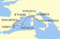 Cruise itinerary map for Explora Journeys 7 Night A Journey of Mediterranean Wonders from Ancient Secrets to Modern Buzzing Vibes (128788)