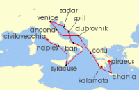Cruise itinerary map for Viking Cruises 14 Night New! Mediterranean & Adriatic Odyssey (138838)