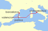 Cruise itinerary map for Explora Journeys 4 Night A Journey of Living Culture & Southern European Style (142873)