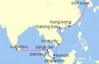 Cruise itinerary map for Phoenix Reisen 22 Nacht Mit MS Artania in den Fernen Osten (141675)