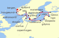 Cruise itinerary map for Viking Cruises 21 Night New! Icons Of The Viking Age (128806)