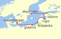 Cruise itinerary map for Viking Cruises 7 Night New! Baltic Discovery (128796)