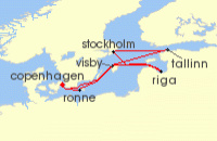 Cruise itinerary map for Explora Journeys 8 Night A Journey through Cultural Riches & Stunning Scenery (129395)
