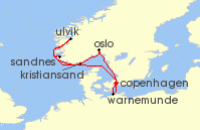 Cruise itinerary map for MSC Cruises 7 Night Northern Europe (126992)