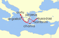 Cruise itinerary map for Marella Cruises 7 Night Aegean Shores (141686)