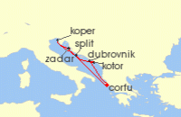 Cruise itinerary map for Marella Cruises 7 Night Adriatic Explorer (116554)