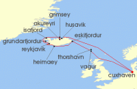 Cruise itinerary map for Phoenix Reisen 16 Nacht Sommerreise zu den Schonheiten Islands (128385)