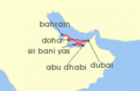 Cruise itinerary map for MSC Cruises 7 Night Dubai & Middle East (108634)